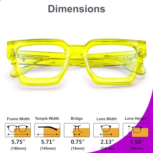 VISOONE VISOONE Enhanced Version Rectangle Chic Preppy Look Blue Light Blocking Glasses for Women Men RIVER-LIGHTER