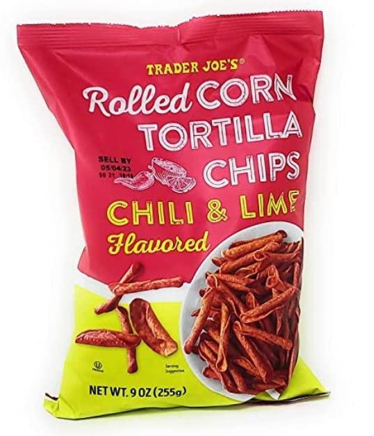 Trader Joe\'s Trader Joe\'s Rolled Corn Tortilla Chips Chili & Lime Flavored Net Wt. 9 Oz (255g) - Pack of 4