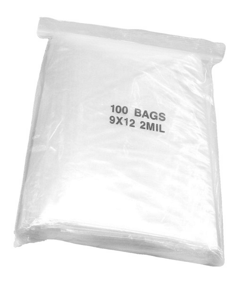 ULINE 100 Clear Plastic Bags Polybag 1mil Thick 9" X 12"