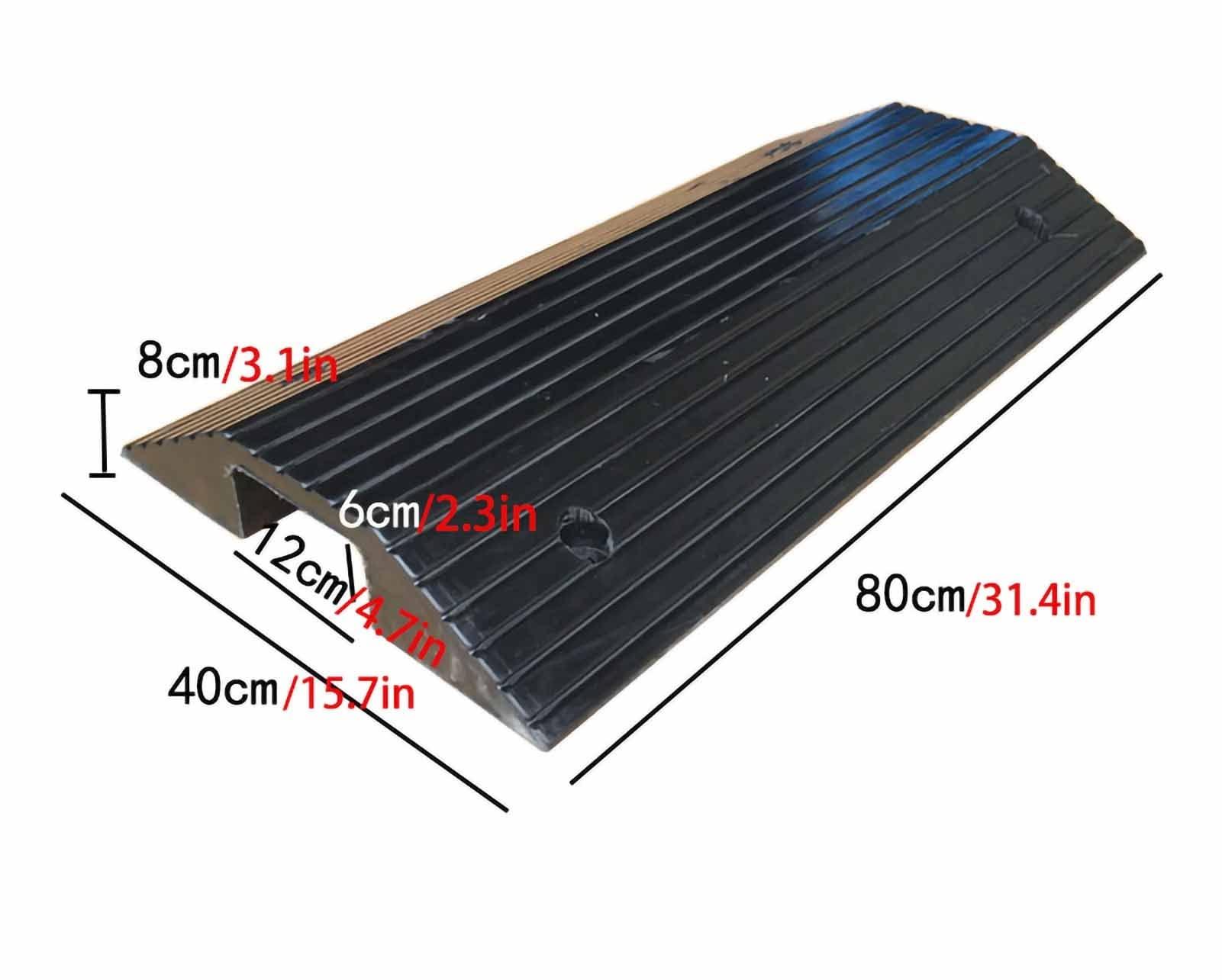 YWZQY YWZQY Rubber Ramps for Door Threshold, Wheelchair Ramp Non Slip Doorway Step Ramp, Heavy Duty Mobility Entry Ramp for Indoor Outdoor (Color : Black, Size : 80 x 40 x 8cm)