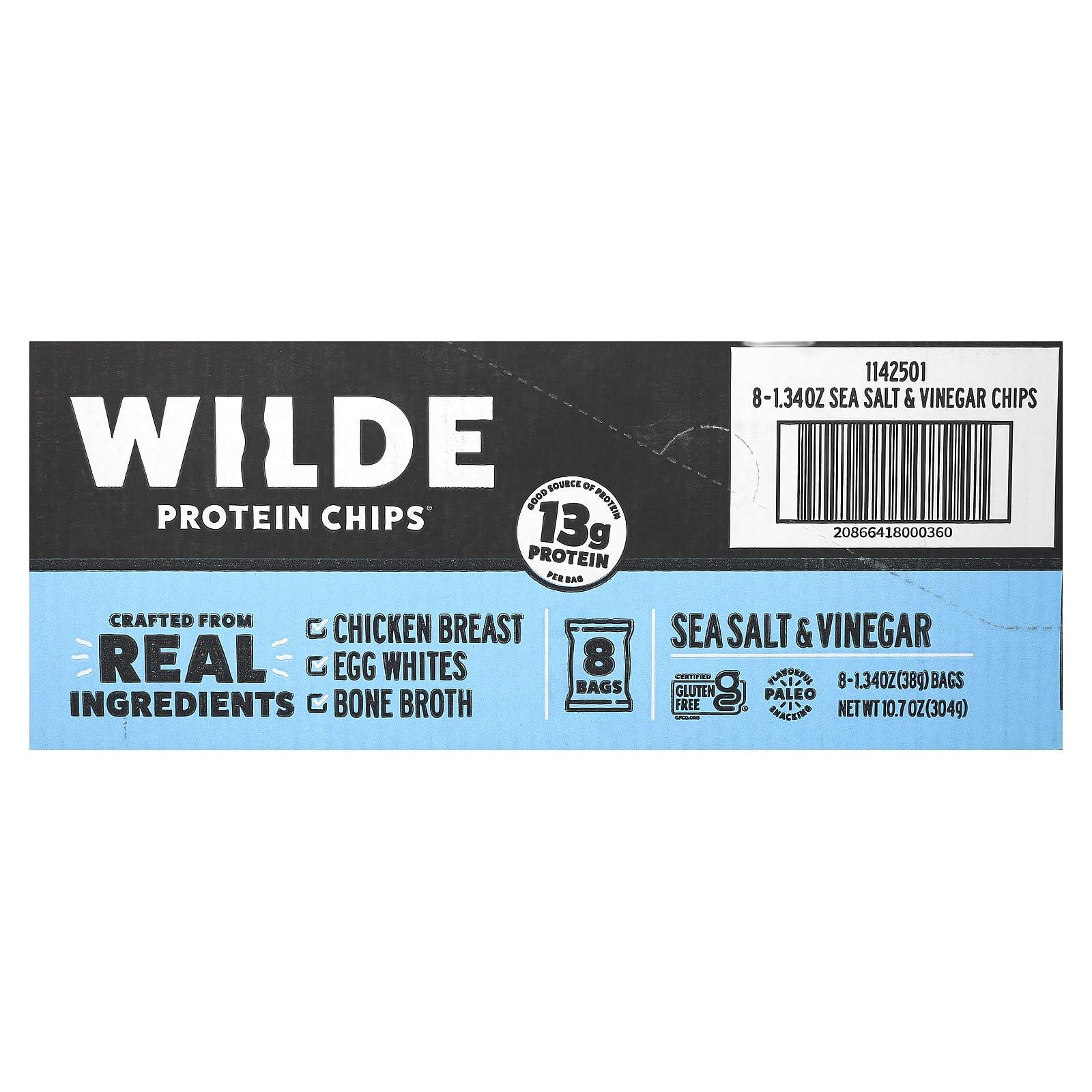 Wilde Brands Wilde Brands Protein Chips, Sea Salt & Vinegar, 8 Bags, 1.34 oz (38 g) Each