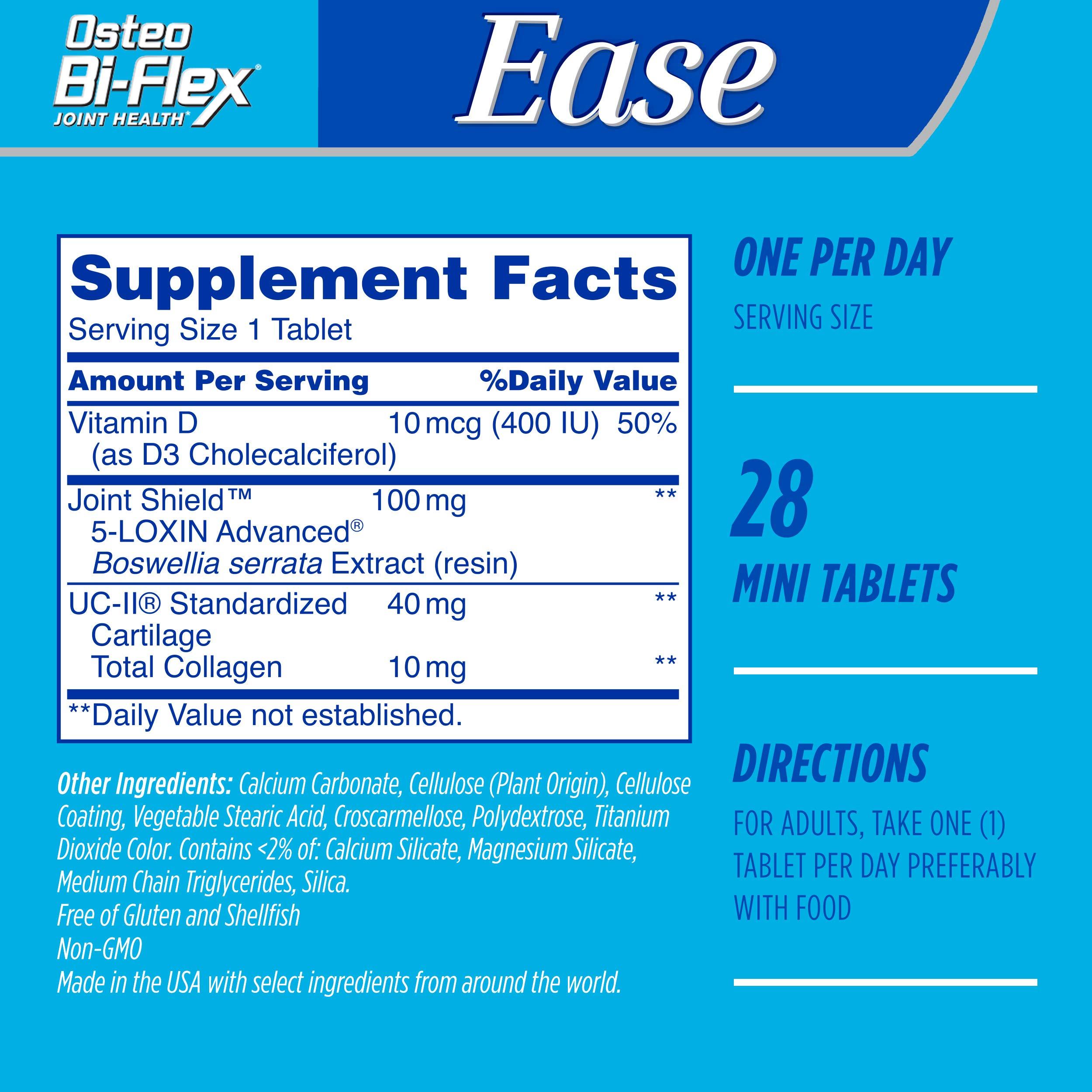 Osteo Bi-Flex Osteo Bi-Flex Ease Advanced Triple Action with Vitamin D Joint Supplements, Mini-Tablets, 28 Count