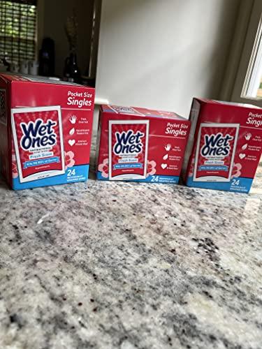Wet Ones Wet Ones Moist Wipes Fresh Scent Anti Bacterial Singles - 24 ct, Pack of 3