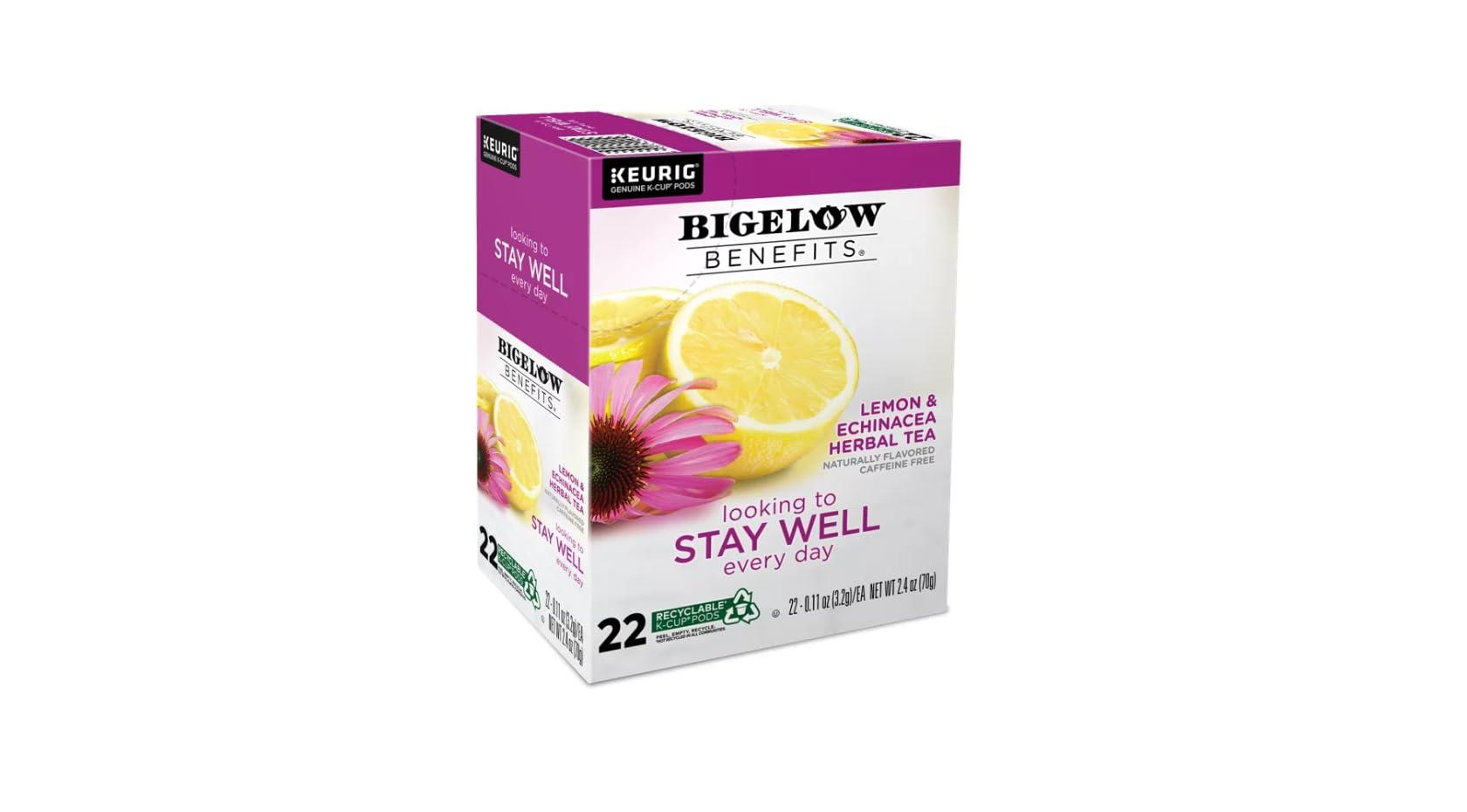 Bigelow Benefits Bigelow Benefits Lemon & Echinacea Herbal Tea K-Cup Pods, 88 Count