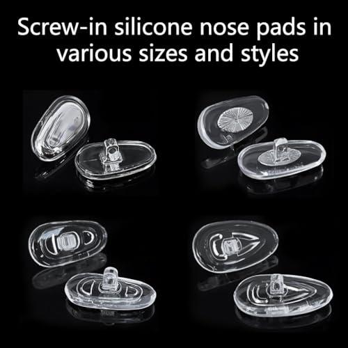 PTSLKHN PTSLKHN Screw-in Eyeglass Nose Pads, Glasses Nose Pads Replacement Kit, 12 Pairs of Soft Silicone Nose Pads for Eye Glasses, Sunglasses and Presbyopes