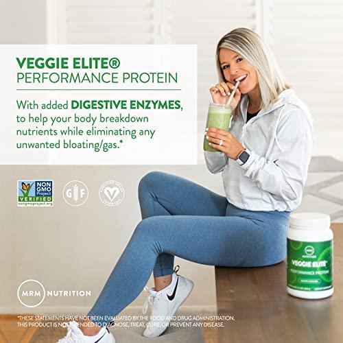 MRM MRM Nutrition Veggie Elite Performance Protein | Vanilla Bean Flavored| Plant-Based Protein| Easy to Digest | with BCAAs| Vegan + Gluten-Free | Clinically Tested| Digestive enzymes | 30 Servings