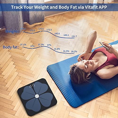 Vitafit Vitafit Smart Body Fat Weight Scale for Body Composition Monitors, Weighing Professional Since 2001, Digital Wireless Bathroom Scale for BMI Fat Water Muscle with App,400lb, Black
