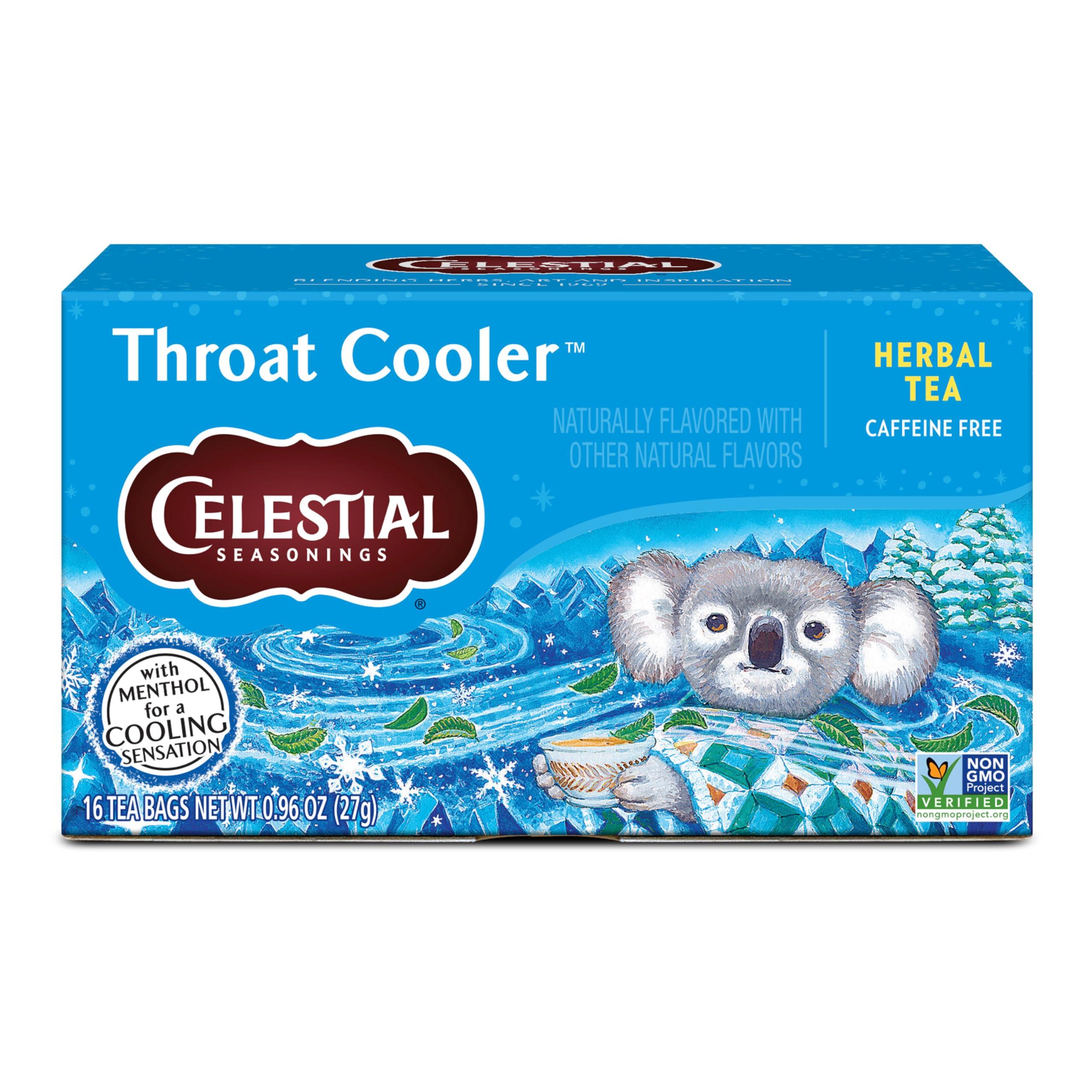 Celestial Seasonings Celestial Seasonings Throat Cooler Herbal Tea, Caffeine Free, 16 Tea Bags Box