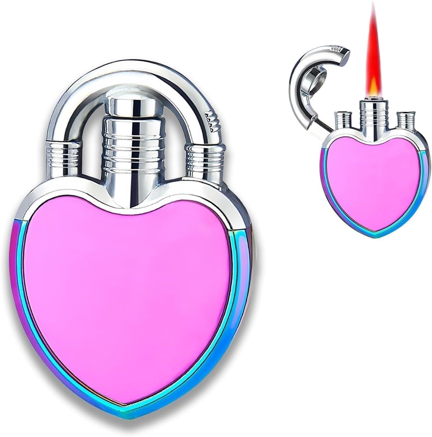 HUZHUAN HUZHUAN Pink Lighter Reusable Lighters, Portable Lighters Refillable Butane Lighters, Soft Flame Lighters, Windproof Flame Lighters