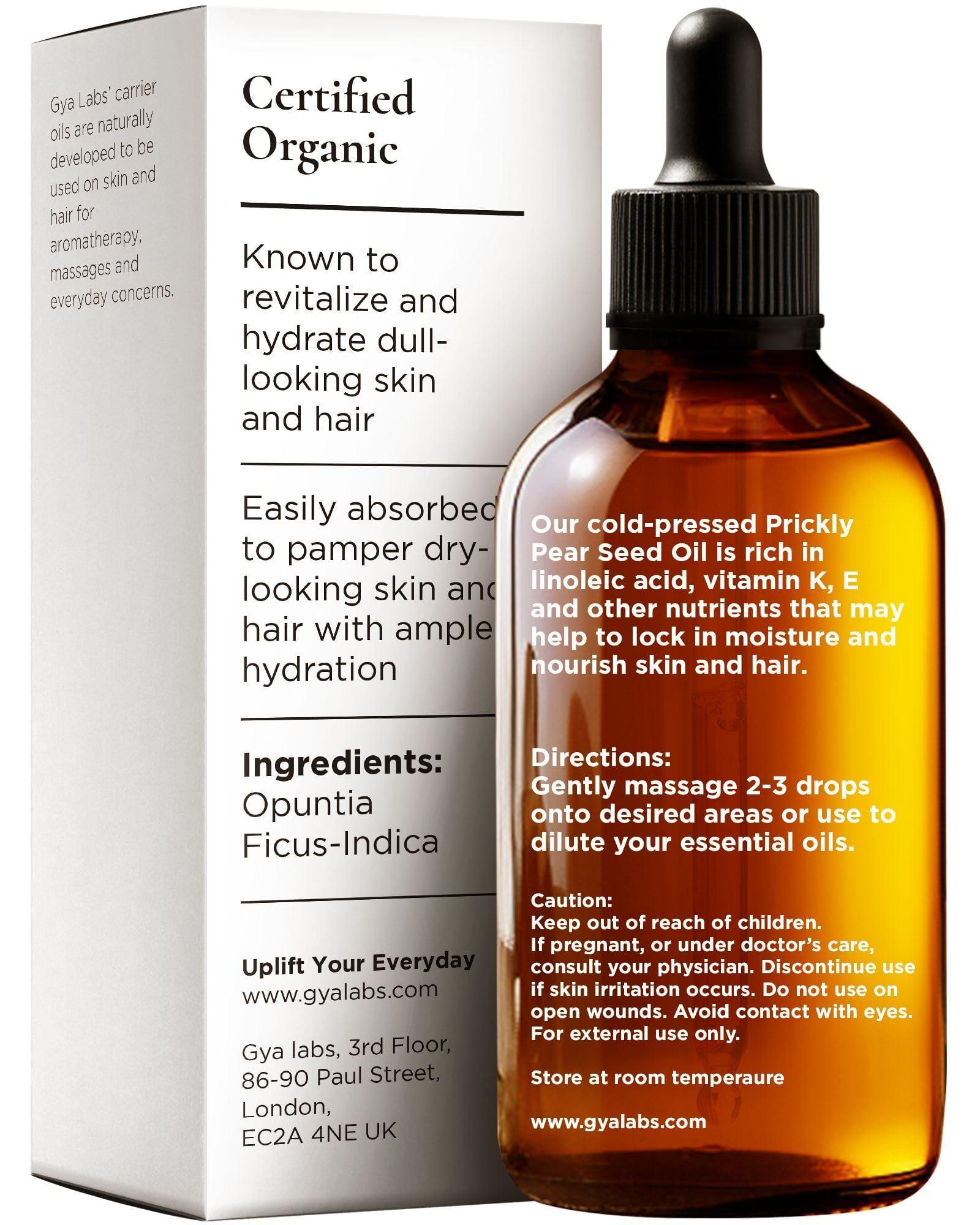 Gya Labs Gya Labs Organic Prickly Pear Seed Oil for Face - 100% Pure Natural Prickly Pear Carrier Oil for Skin, Hair, Nails (1 Fl Oz)