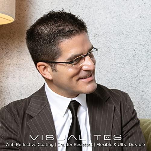 Visualites Visualites 1 Sky Blue 1.00 Power Lightweight Rimless Reading Glasses For Men and Women