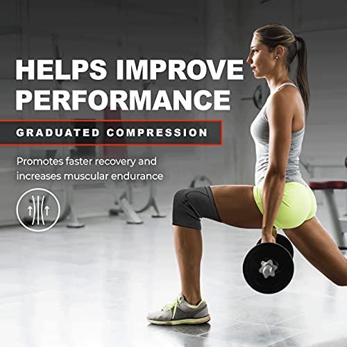 UFlex Athletics UFlex Athletics Knee Compression Sleeve Support for Women and Men - Knee Brace for Pain Relief, Fitness, Weightlifting, Hiking, Sports - Red, Small