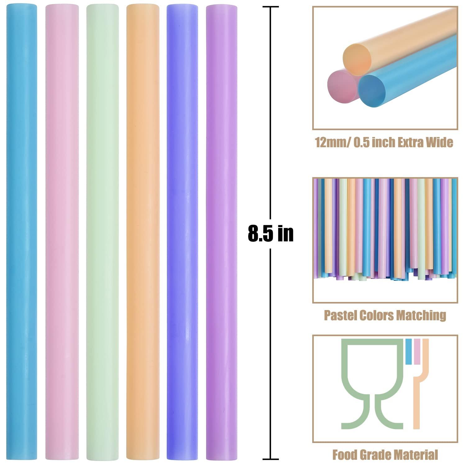 ALINK ALINK 100 Clear Boba Straws + 100 Color Boba Straws