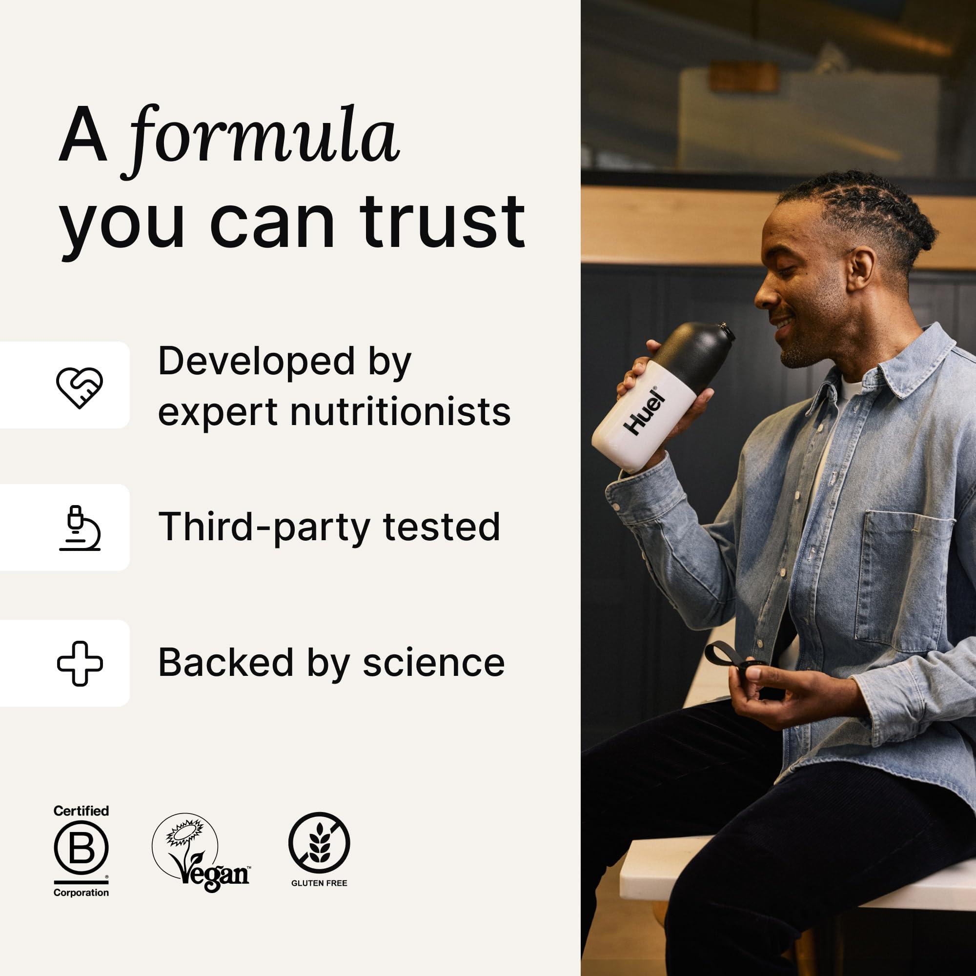 Huel Huel Black Edition | Banana 40g Vegan Protein Powder | Nutritionally Complete Meal | 27 Vitamins and Minerals, Gluten Free | 17 Servings | Scoop not included to reduce plastic