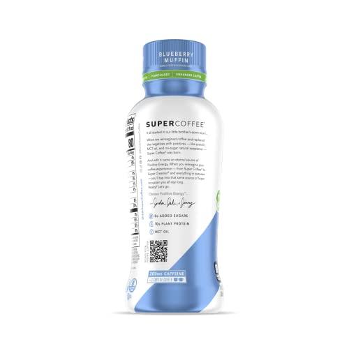 Super Coffee Super Coffee, Plant Based Keto Protein Coffee (0g Added Sugar, 10g Pea Protein, 80 Calories) [Blueberry Muffin] 12 Fl Oz, 6 Pack | Iced Smart Coffee Drinks