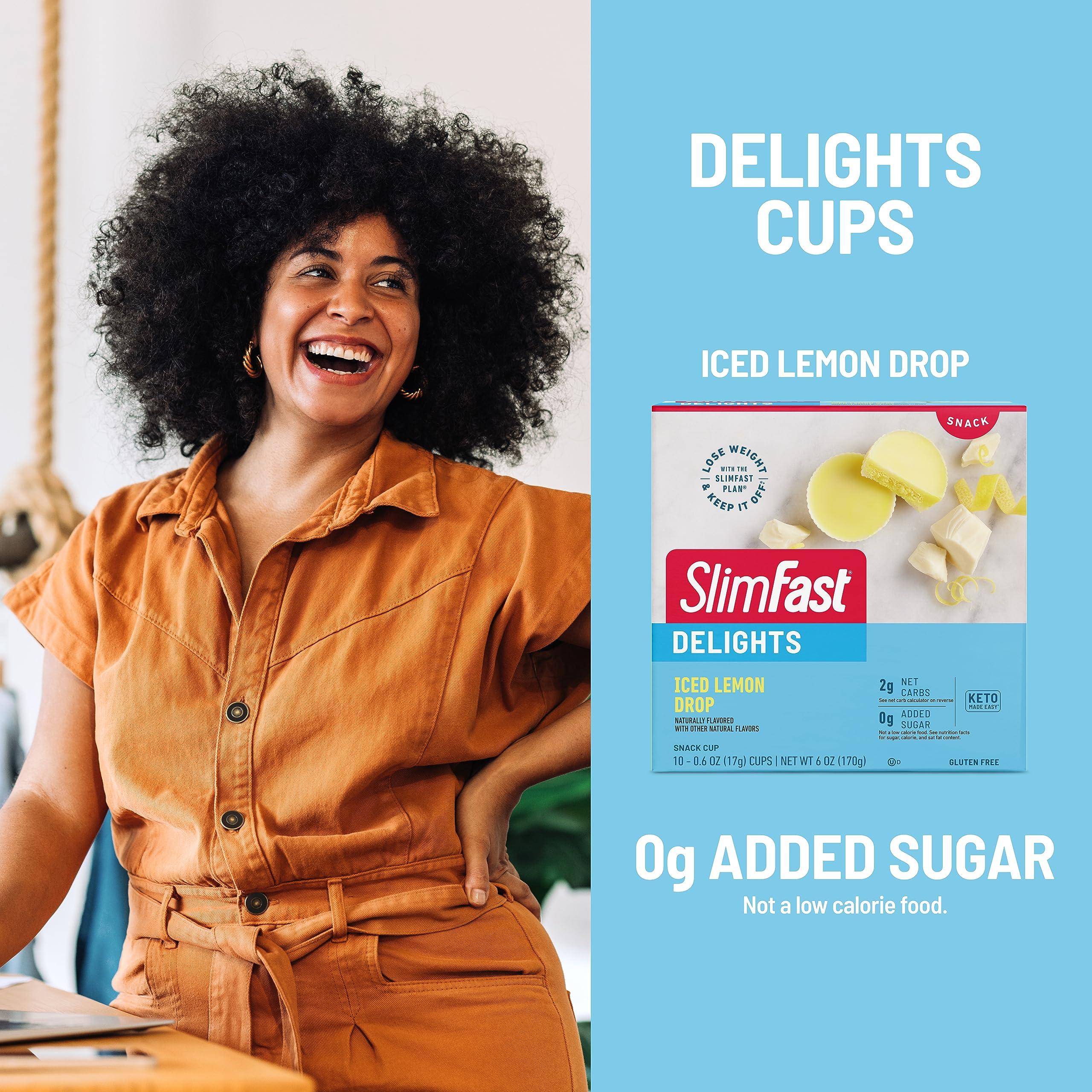 SlimFast SlimFast Delights Iced Lemon Drop Snack Cup, 10 Count (Pack of 4)