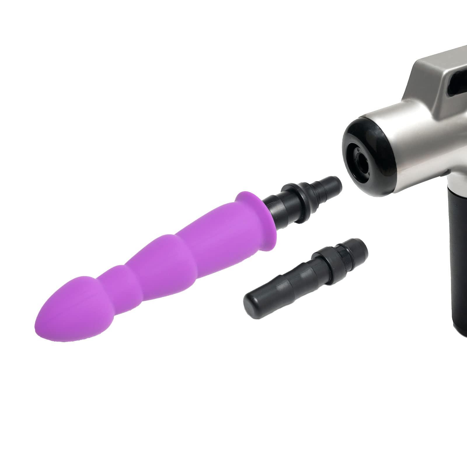 MONIAN Massage Gun Attachment, Deep Tissue Massager Gun Head for Back Neck Muscle Relieve, Upgraded Design, Portable & Ultra Small, Gift for Men Women, Luck Purple