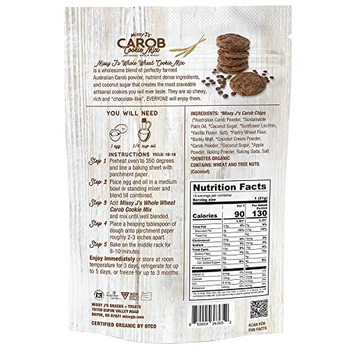 Missy J's Missy J's Organic Carob Whole Wheat Cookie Mix 12 Oz 3 Pack, Healthy Caffeine Free Substitute for Chocolate, Carob Made w/Dairy-Free and Corn-Free Vegan Snack, Perfect for Snacks