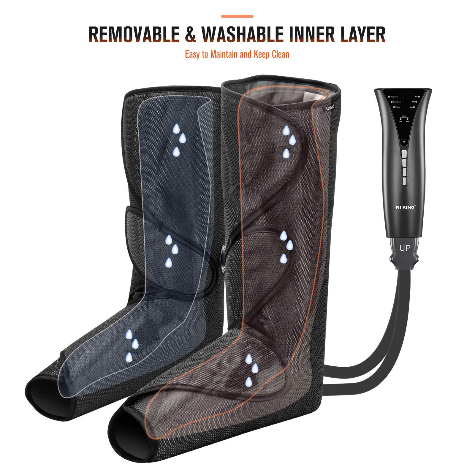 FIT KING FIT KING Leg and Foot Massager with Heat, Air Compression Leg Massager for Circulation and Pain Relief Helpful for Swollen Legs Edema RLS - Great Gift for Women Parents Friends - FSA HSA Eligible