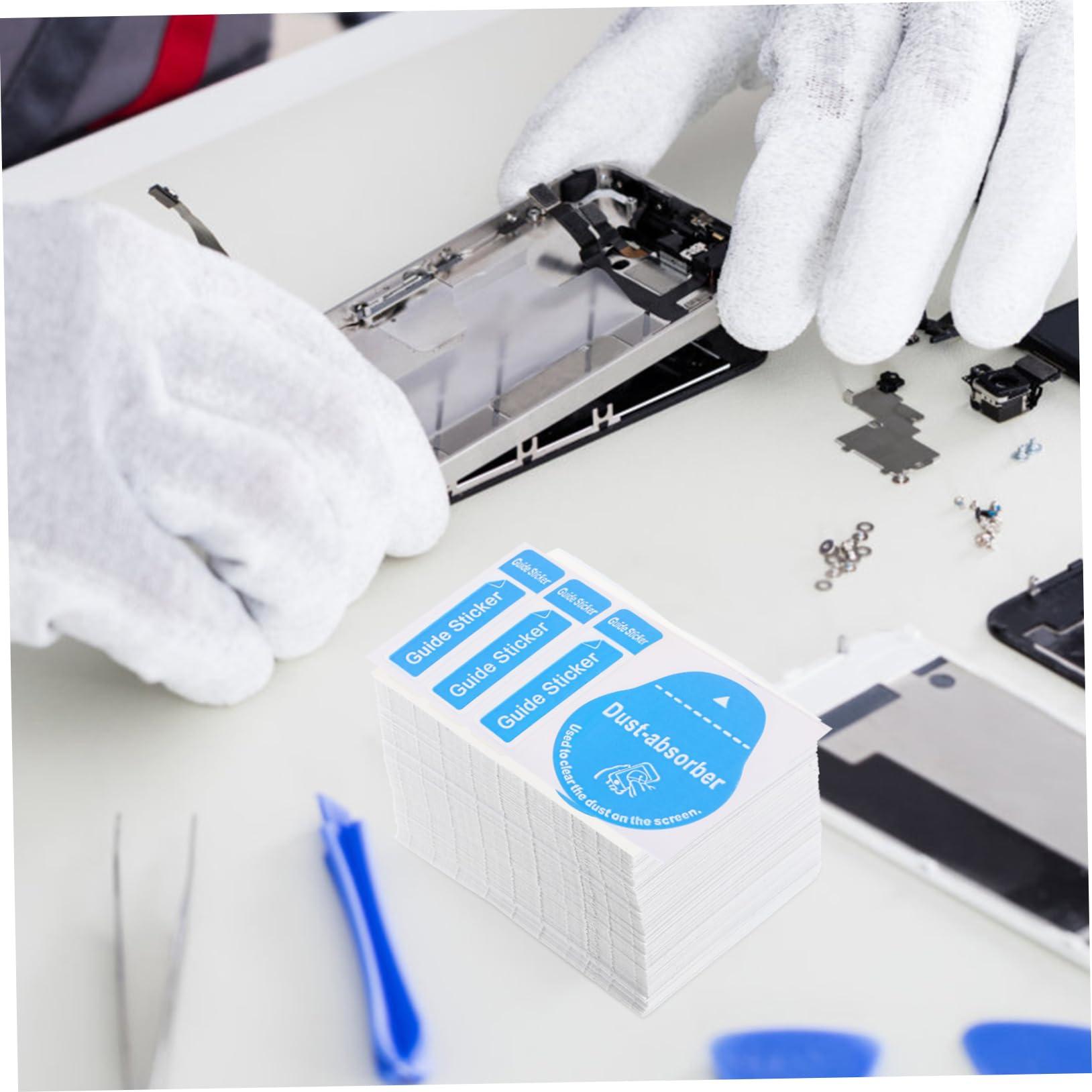 ORFOFE ORFOFE 400pcs Film Dust Removal Sticker Cleaning Tool Telephone Dedust Sticker for Phone Laptop Sticker Screen Removal Sticker Dust Remover Phone Dedust Sticker Blue Lens Paper