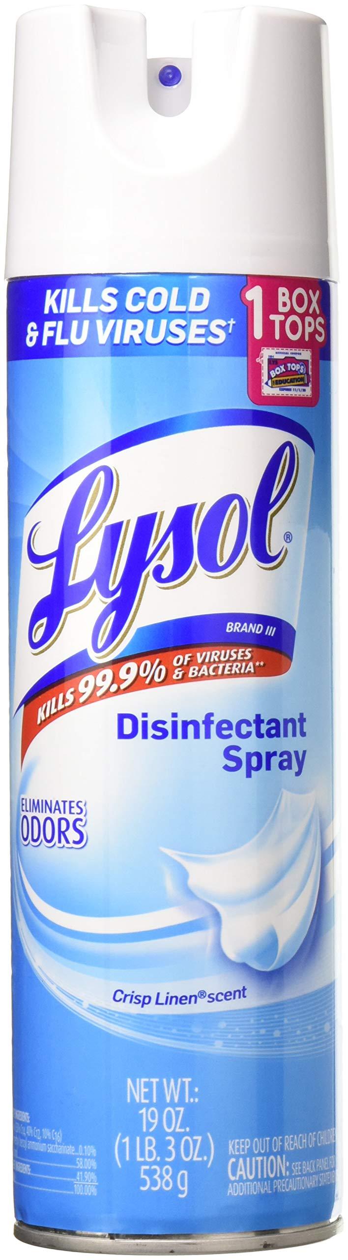 Lysol Lysol Disinfectant Spray Crisp Linen Scent, 19 oz (Pack of 4)
