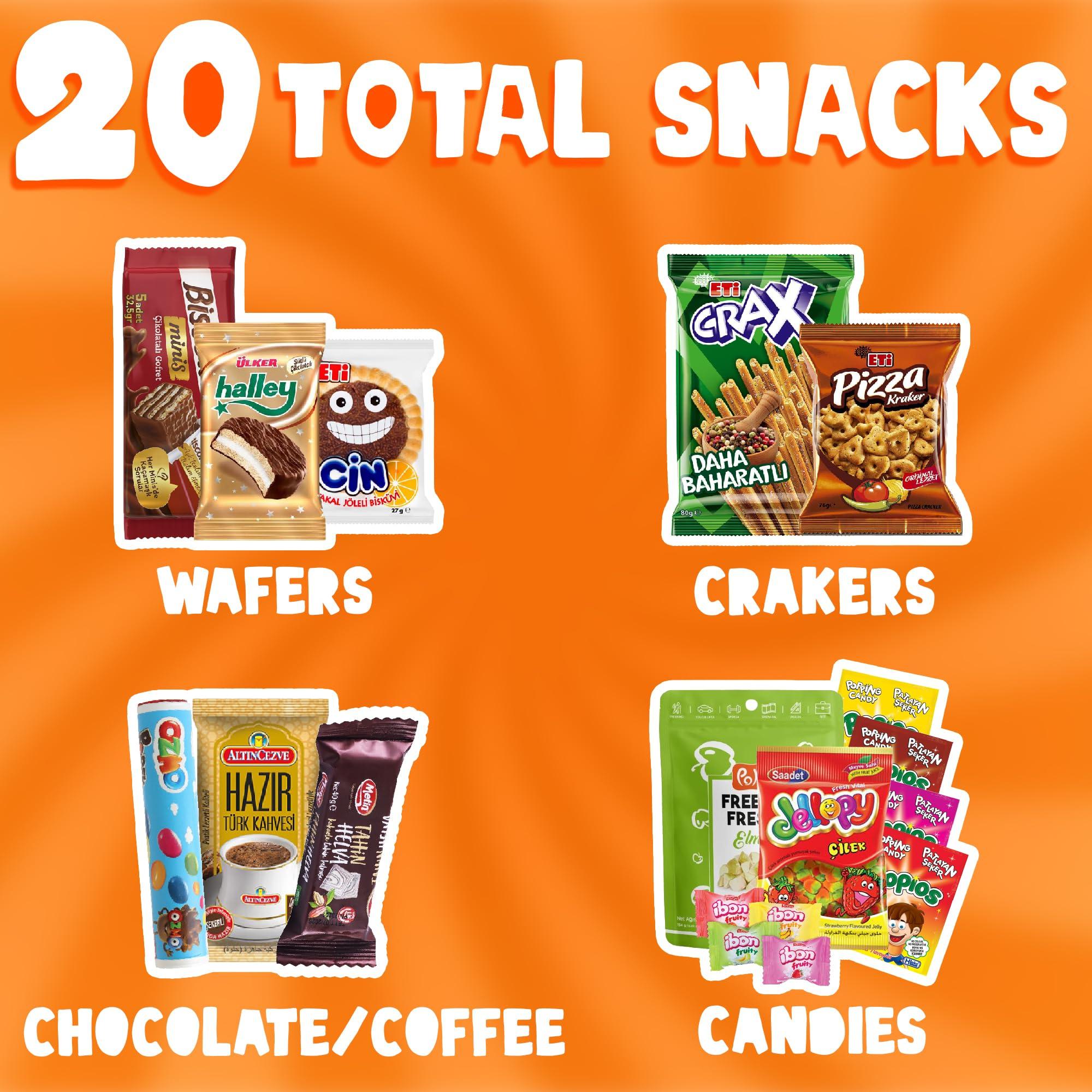 Ceres Gourmet International Snack Box Variety Pack, 12 Different Snacks with 15+ Pieces Count Premium Foreign Rare Snacks and Candies, Sweet & Sour Candy Pack for Christmas Thanksgiving or More