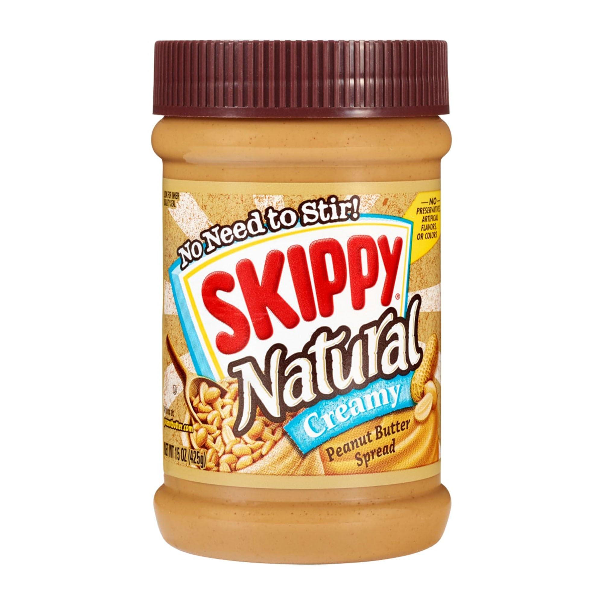 SKIPPY Skippy Natural Peanut Butter, Creamy, 15 oz
