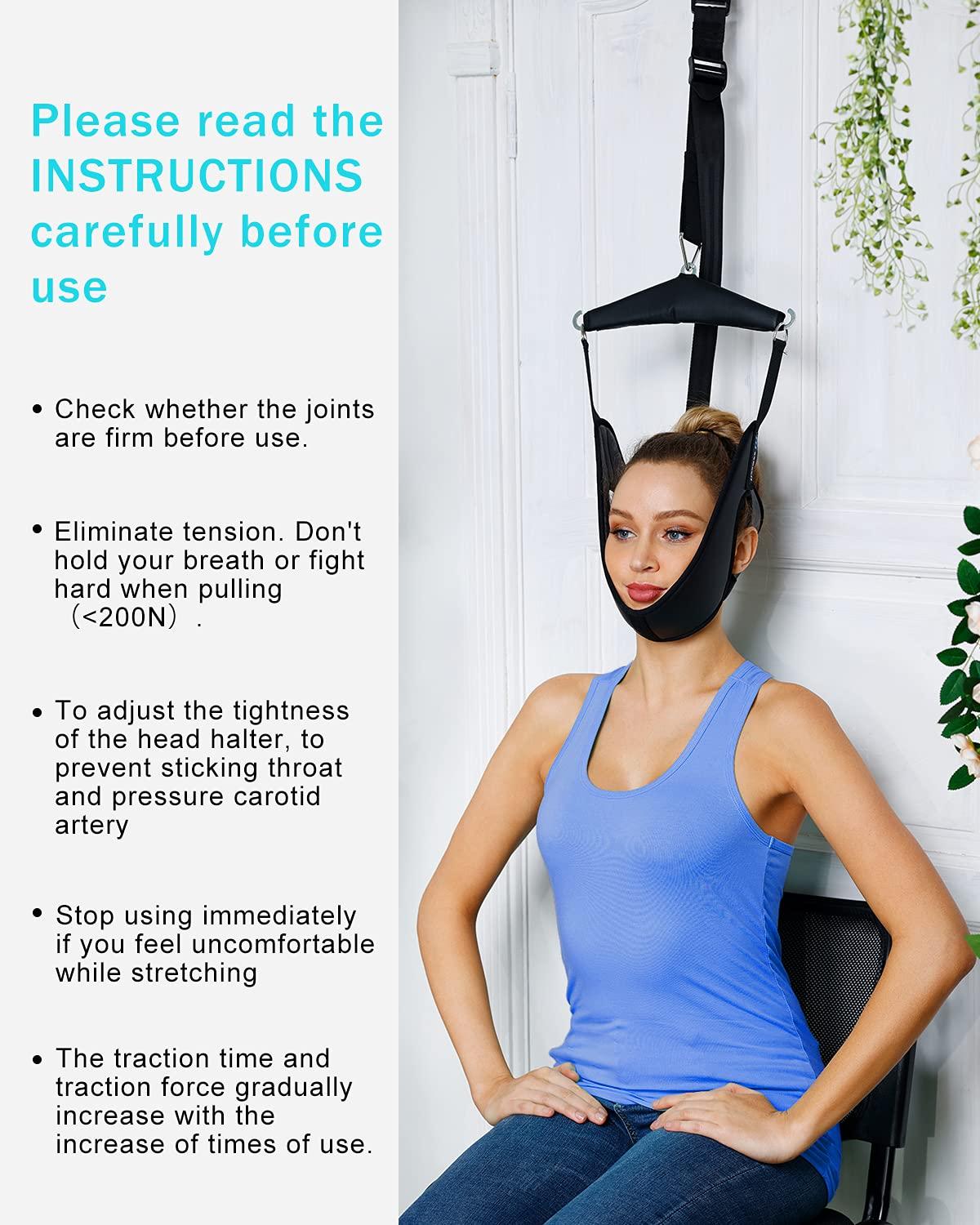 comness comness Cervical Neck Traction Device Over Door for Home Use, Portable Neck Stretcher Hammock for Neck Pain Relief, Physical Therapy AIDS for Neck Decompressor.