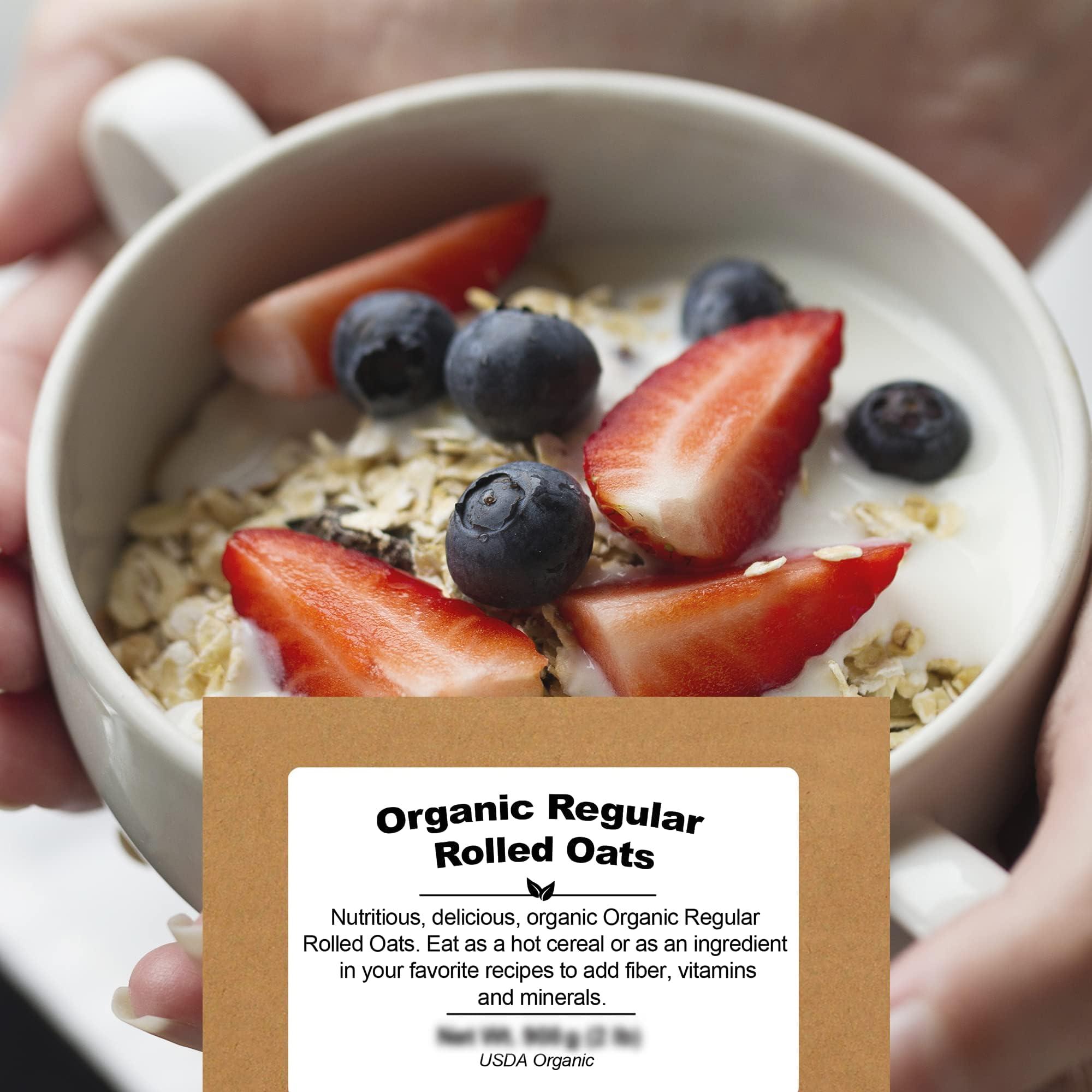 Be Still Farms Organic Oatmeal Regular Rolled Oats - Old Fashioned Oat Bulk (2.8 lb) Be Still Farms - 100% Whole Grain | High in Fiber & Protein | USA Grown | USDA Certified | Vegan | Non-GMO | Sugar-Free