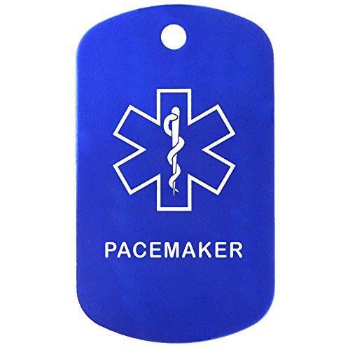 Goods For Giving Pacemaker Medical Alert ID Necklace with Blue Tag, Red Silencer, and 30\'\' USA Chain - 154 Color Choices