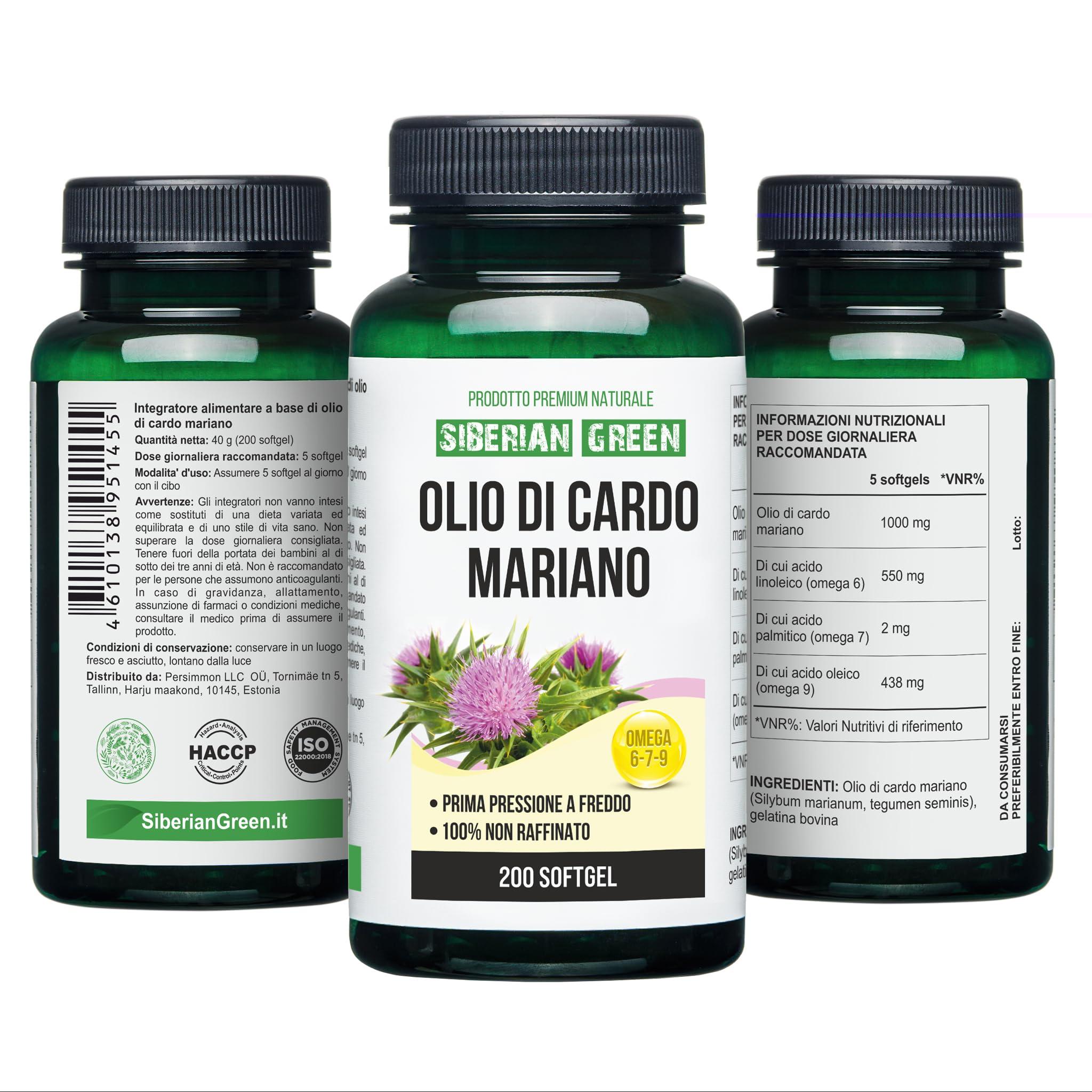 Siberian Green Siberian Green Milk Thistle Oil Capsules 200 Softgels Wild Harvested Siberia Altai Cold Pressed Unrefined