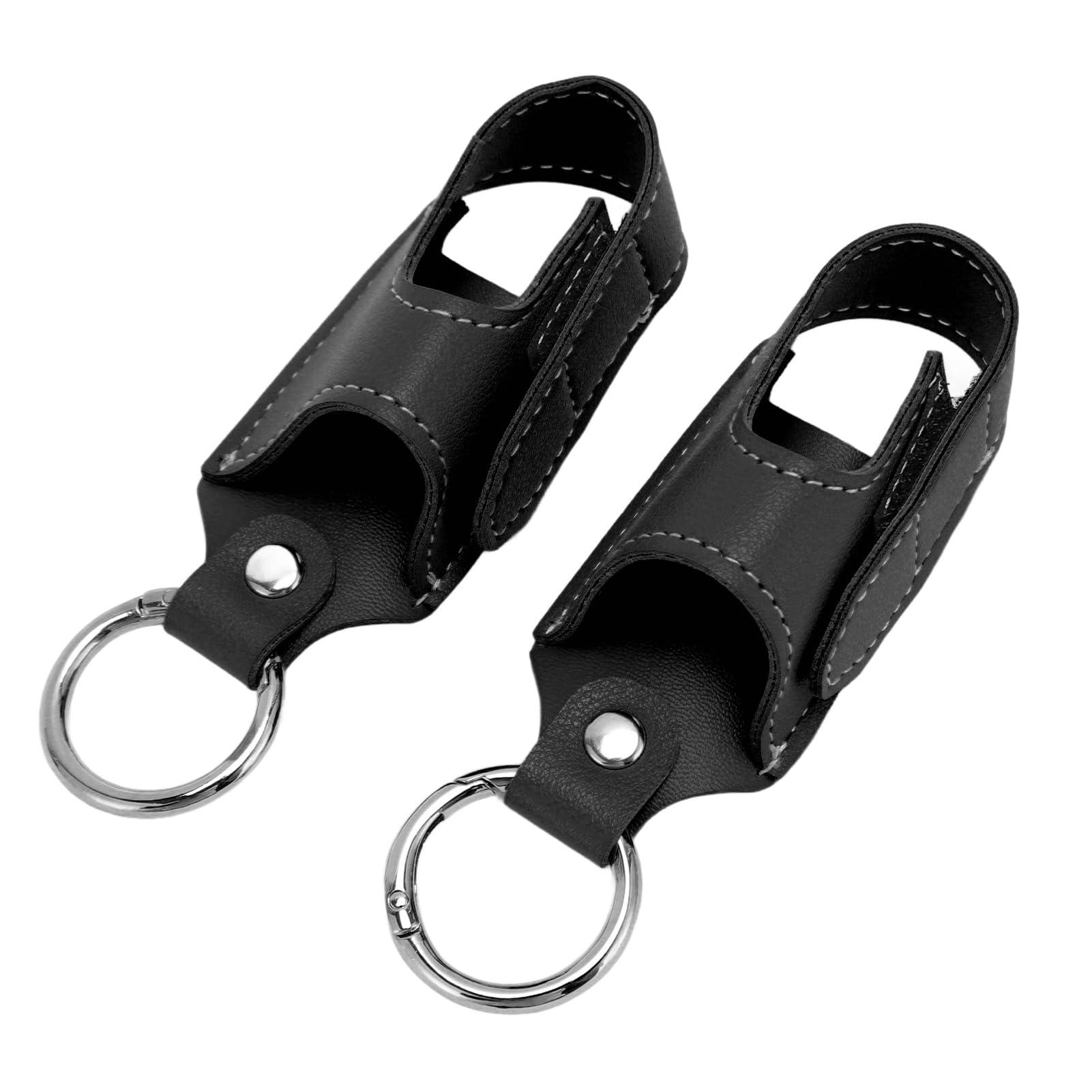 Generic Asthma Inhaler Carrying Holder, Fixation PU Leather Asthma Inhaler Holder 2pcs for Travel (Black)