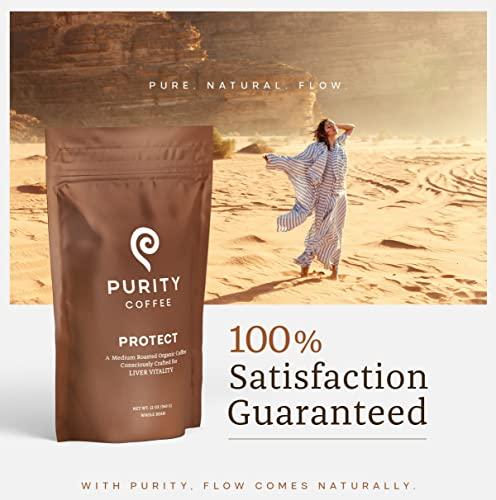 PURITY COFFEE Purity Coffee PROTECT Highest Antioxidant Light-Medium Roast - USDA Certified Organic Specialty Grade Arabica Whole Bean Coffee - Third Party Tested for Mold, Mycotoxins, Pesticides - 12 oz Bag