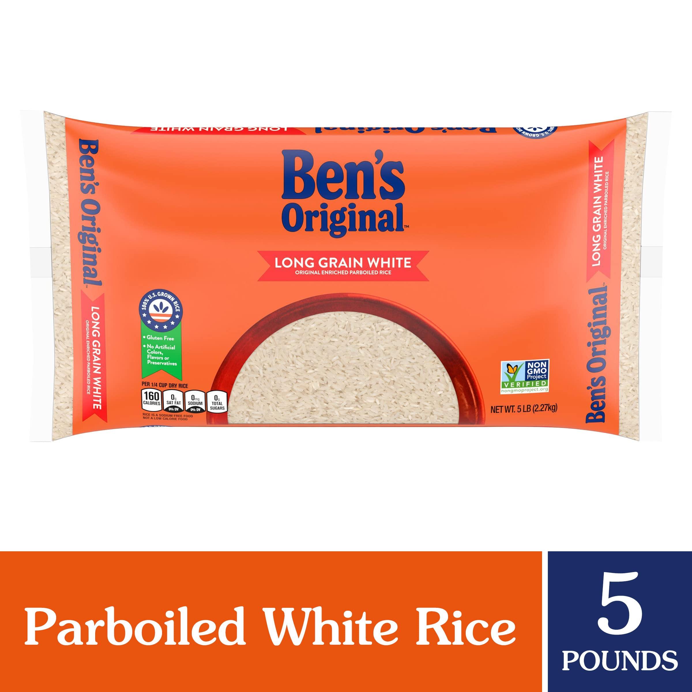 BEN'S ORIGINAL BEN'S ORIGINAL Enriched Long Grain White Rice, Parboiled Rice, 5 lb Bag