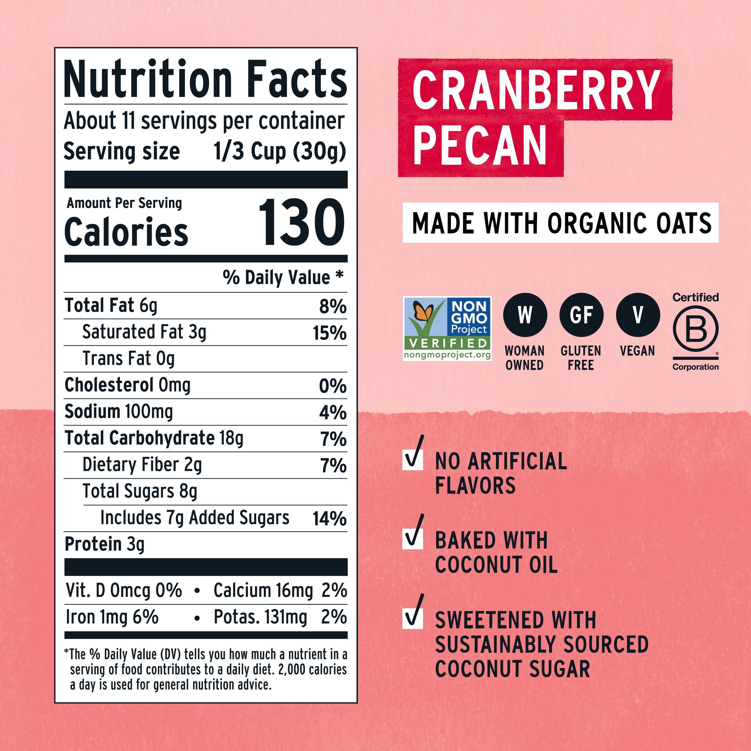 purely elizabeth Purely Elizabeth, Cranberry Pecan, Ancient Grain Granola, Gluten-Free, Non-GMO, 12 Oz Bags (Pack of 3)