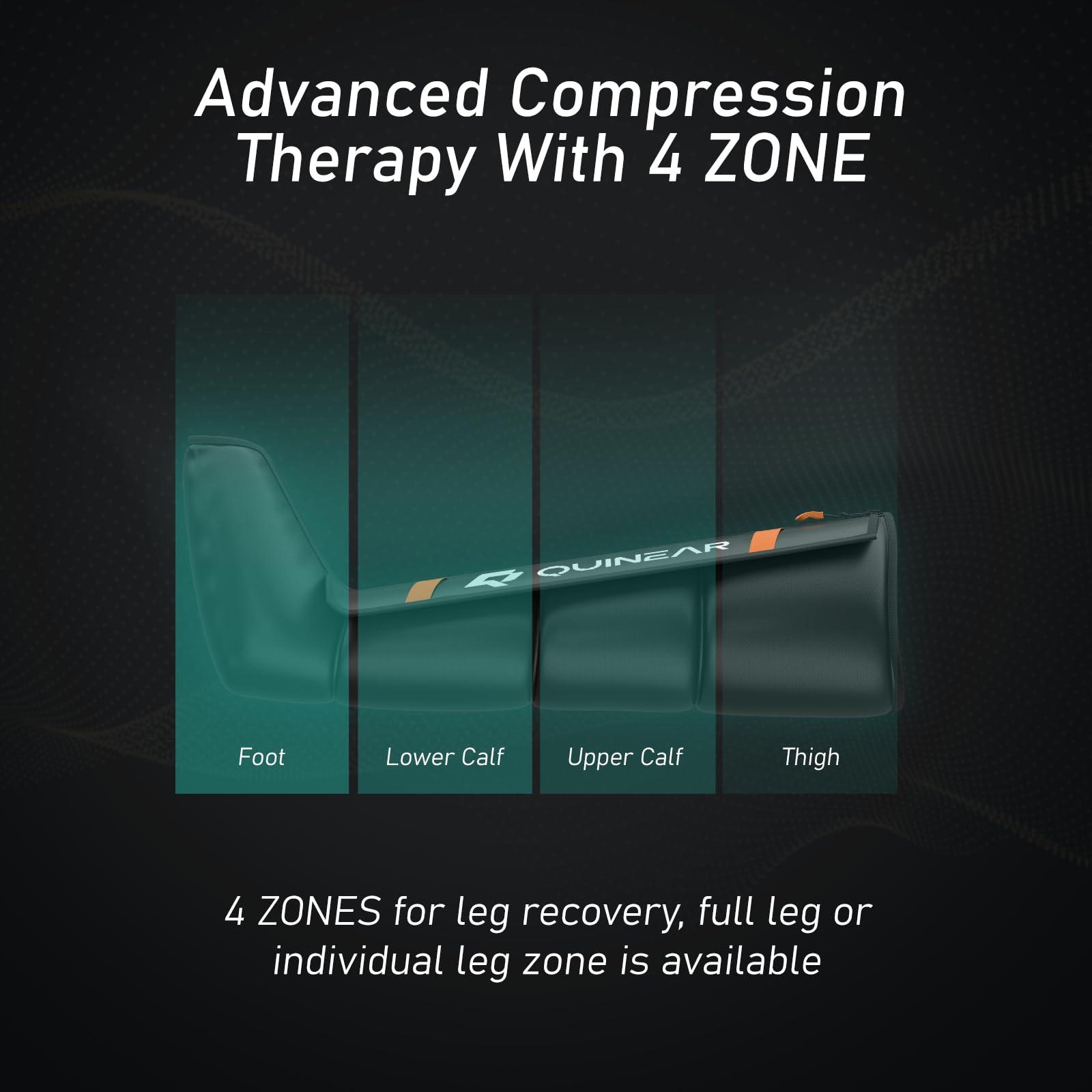 QUINEAR QUINEAR Professional Leg Recovery System, Cordless Air Compression Boots with Sequential Compression, Leg and Foot Massager, Fast Recovery Therapy for Athletes, FSA HSA Eligible (Small)