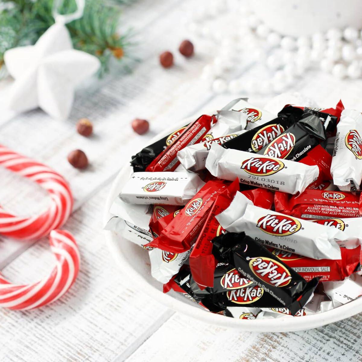 Buha Sweets KIT KAT Miniatures Assorted Chocolate and White Creme Wafer Candy Bars in Bulk for Party Favors - Individually Wrapped Kitkat Candy Bars Fun Sharing Size Perfect for Snacking, Adults and Kids (5 Pounds)