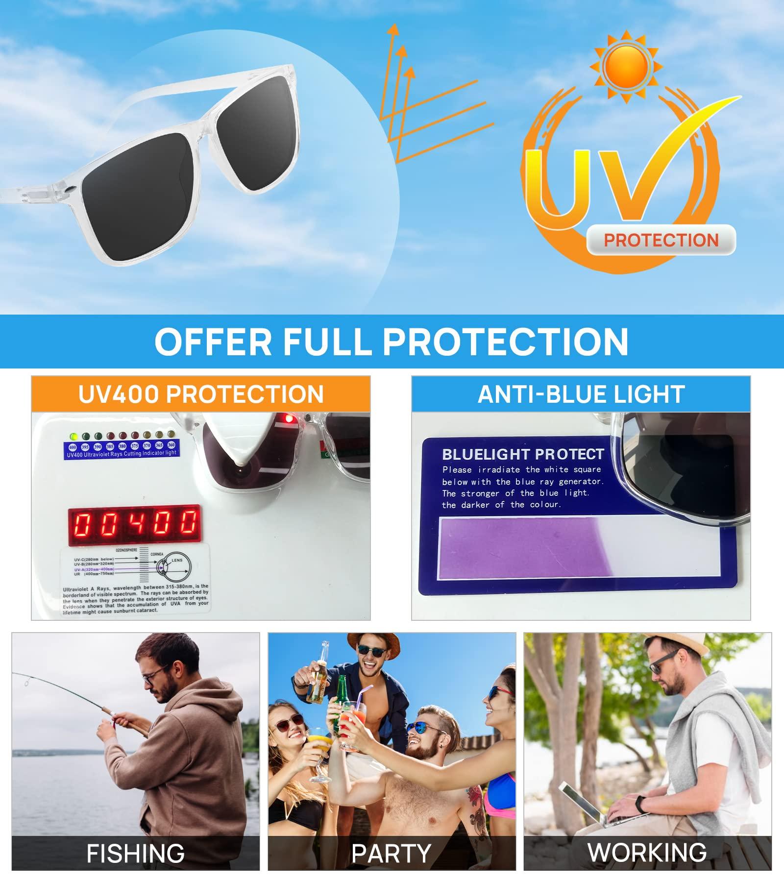 WEMOOTANTS WEMOOTANTS Men\'s Reading Sunglasses 2.75 Big Square Readers Glasses 100 125 150 175 200 225 250 275 300 350 400 Spring Hinges (Clear 2.75+)