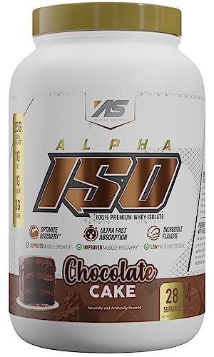 Alpha Supps Alpha Supps ISO, Low Carb 100% Whey Protein Isolate Powder, 25 Grams Per Serving, Helps Support Muscle Growth, Low Sugar and Gluten Free (Chocolate Cake, 2 lb)