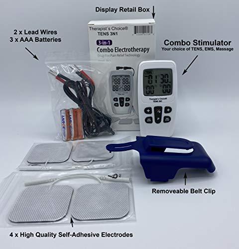 Therapist’s Choice Therapist’s Choice® TENS3N1 Dual Channel, Digital Combo with TENS, EMS and Massage with Accessories, White