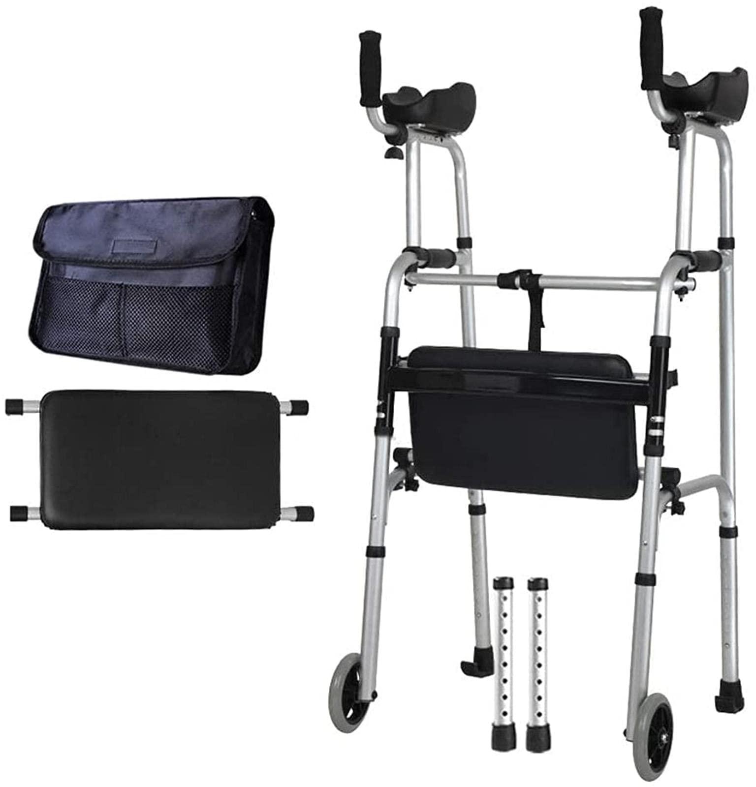 BHANAY Rollator Walker Mobility Walking Aid for Adult Elderly Walker Old Man Standing Stand Disabled, Obese Patients Walking Frame Height Adjustable
