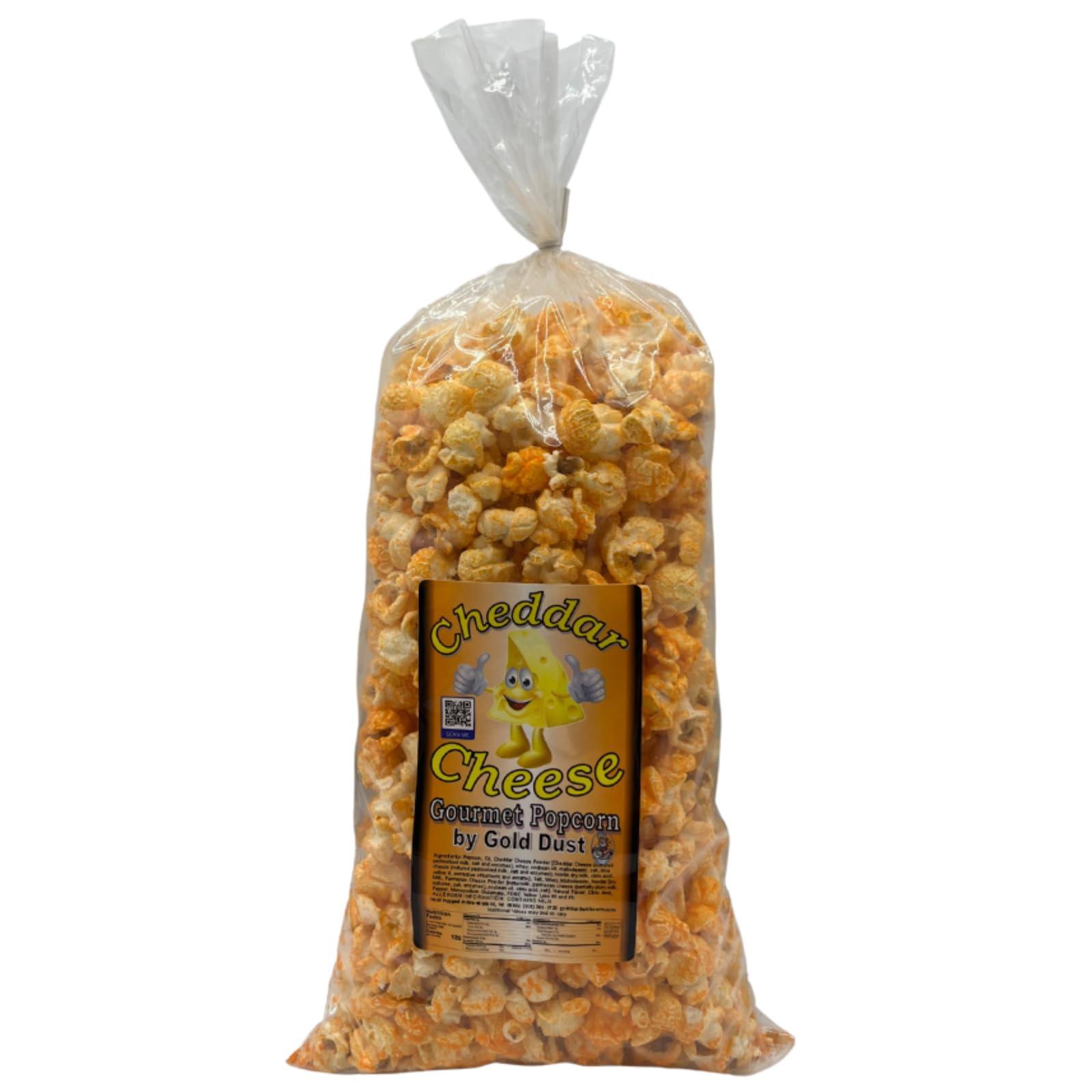 Gold Dust Kettle Corn Gold Dust Kettle Corn | Cheddar Cheese | Gourmet Popped Popcorn Snack Bag | Non-GMO | Made with Corn Oil | Light and Fluffy | Flavorful Pre Popped Popcorn | Made in Nebraska | 7 oz Bag | 2 Pack