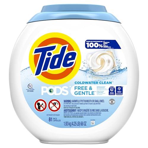 Tide Tide PODS Free & Gentle Laundry Detergent Soap Pacs, 81 Count, Tide PODS Laundry Detergent