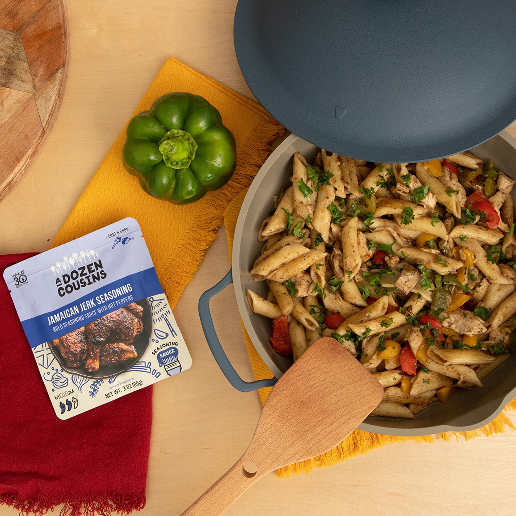 A Dozen Cousins Meals A Dozen Cousins Entre Seasoning Sauce Marinade - Coat and Cook for Chicken Seasoning, BBQ, Protein & More - 10 Pack - Bold Jamaican Jerk Seasoning Sauce with Hot Peppers (3oz Each)