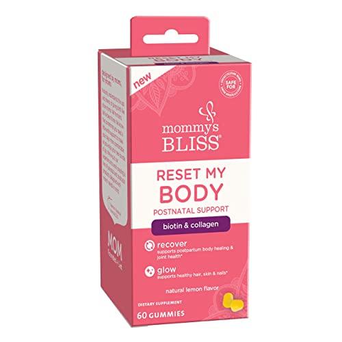 Mommy\'s Bliss Mommy\'s Bliss Postnatal Support Reset My Body Gummies with Biotin & Collagen, Supports Postpartum Energy, Healing & Joint Health + Hair, Skin & Nails Health, Gluten Free, 60 Gummies (30 Servings)