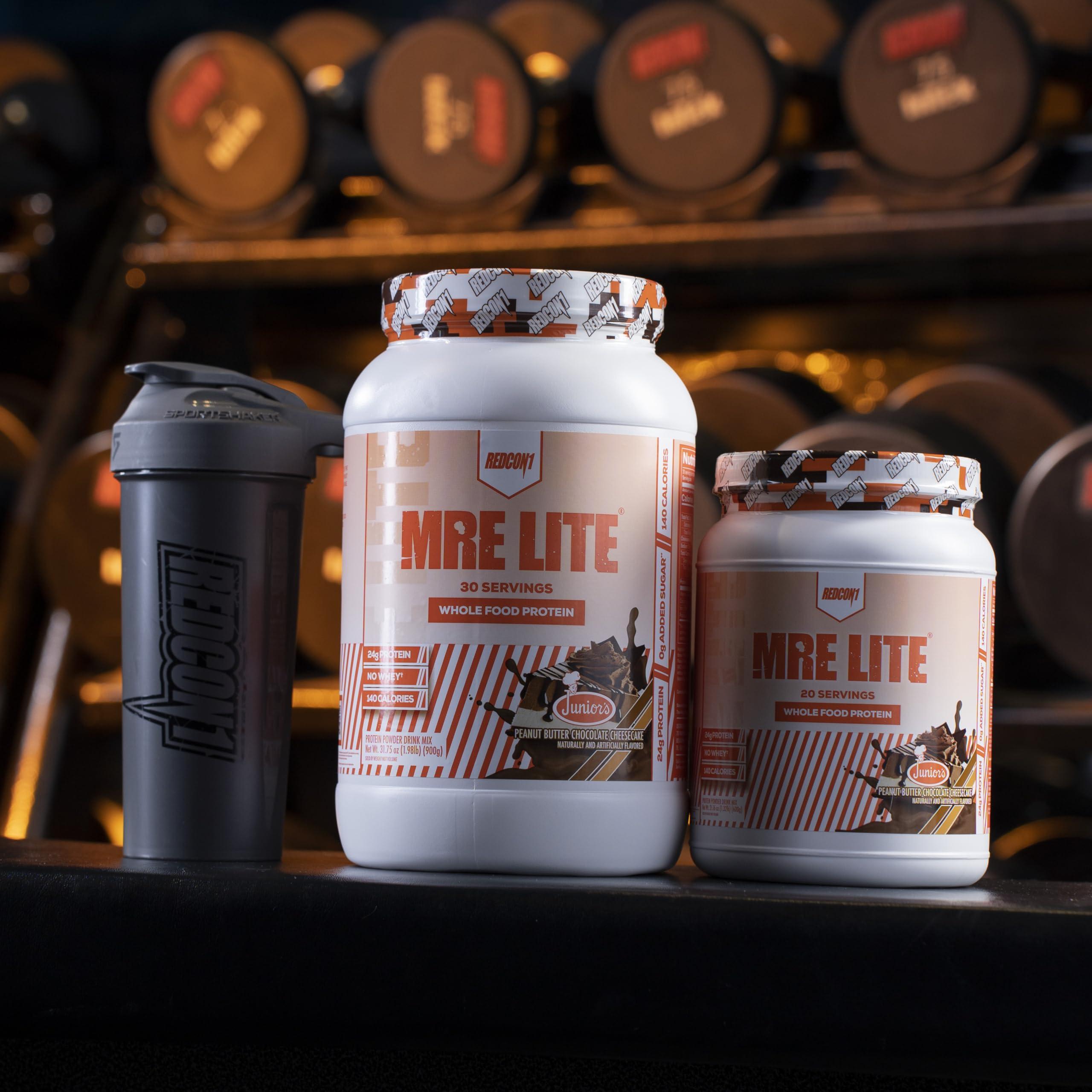 REDCON1 REDCON1 MRE Lite Whole Food Protein Powder, Juniors, Peanut Butter Chocolate Cheesecake - Low Carb, Whey Free Meal Replacement with Animal Protein Blends & MCT Oils - Easy to Digest (30 Servings)