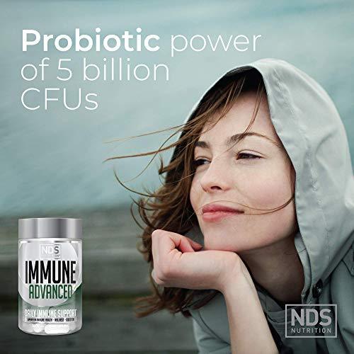 FitLife Brands NDS Nutrition Advanced Immune Booster – Comprehensive Immune Support Supplement for Adults with Elderberry, Vitamin C, Vitamin D, Zinc and 5 Billion CFU Probiotic - Herbal Immune Defense (90 Capsules)