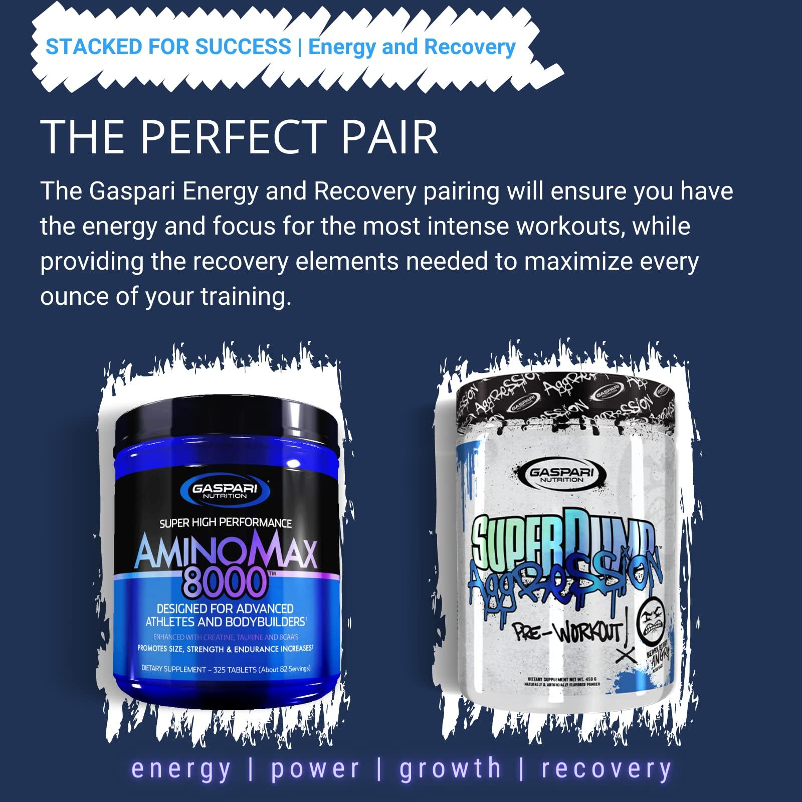 Gaspari Nutrition Gaspari Nutrition AminoMax 8000: Advanced Amino Acids for Muscle Recovery, Growth and Endurance - Creatine, Leucine, Taurine, and BCAAs, 325 Tablets