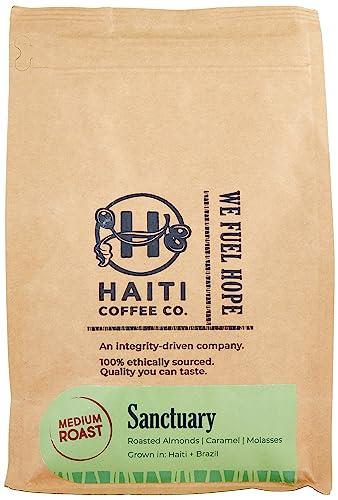 Haiti Coffee Co. Haiti Coffee Co. Haiti & Brazil Blend, Medium Roast Organic Whole Beans, Flavor Notes of Roasted Almond, Caramel, and Molasses (Sanctuary, 12 Ounce)