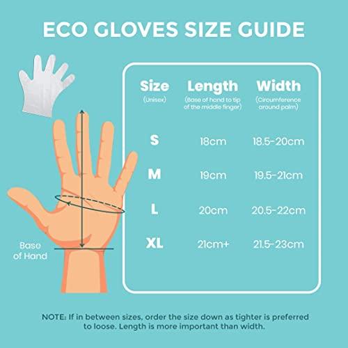 Eco Gloves Eco Gloves Plant-Based Eco-Friendly Compostable Disposable Gloves for Food Prep, Cooking, Serving, Beauty Salons, Arts & Craft, Household Cleaning | 100-Count | Clear (Small)